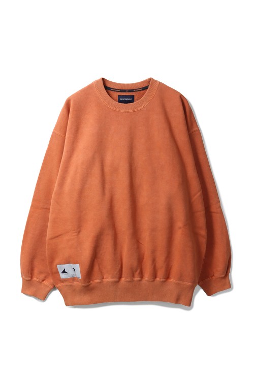 CETUS CREW NECK PIGMENT DYE - ORANGE (252ATDS-CSM15) | セレクト