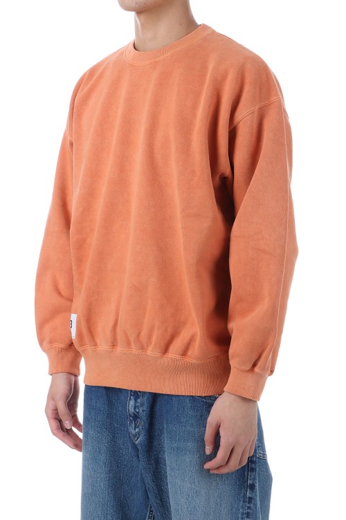 CETUS CREW NECK PIGMENT DYE - ORANGE (252ATDS-CSM15) | セレクト