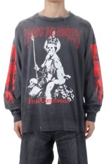 LS TEE / SAINT IS A KISS / BLACK (SM-HR1-0000-028)