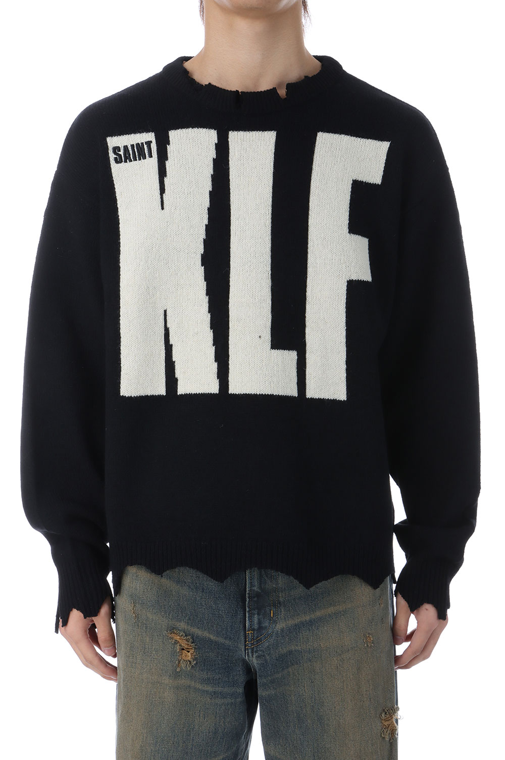 KLF_CREW NECK KNIT / KLF / BLACK (SM-HR1-0000-C08) | セレクト