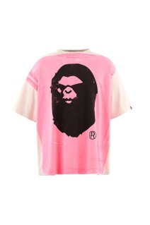 BAPE_SS TEE / HANDPRINT / WHT+PNK (SM-HR1-0000-C33)