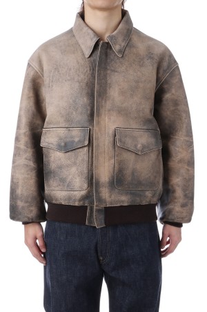 SRYM_LEATHER A2 JKT /  / BROWN (SM-HR1-0000-C80)