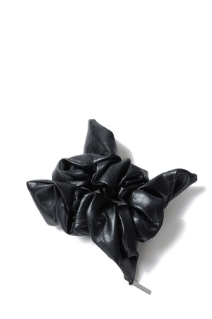Faux Leather Square Scrunchie-Small - BLACK (hp05025)