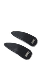 Faux Leather Hair Clips-2-Piece Set - BLACK (hp03925)