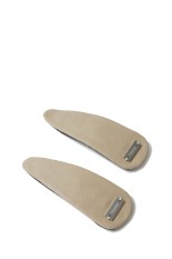 Faux Leather Hair Clips-2-Piece Set - BEIGE (hp03925)
