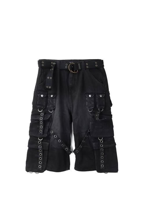 BLEACH CARGO PANTS W / BELT / BLACK (BR25SS-P1022) | セレクト