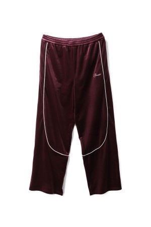 SCRIPT LOGO PIPING VELOUR TRACK PANTS / BURGUNDY  (BR25AW-P1003)