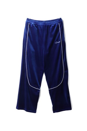 SCRIPT LOGO PIPING VELOUR TRACK PANTS / BLUE (BR25AW-P1003)