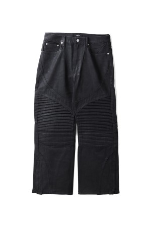COATING BIKER DENIM PANTS / BLACK (BR25AW-P1007)