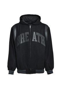 ARCH LOGO HOODED VERSITY JACKET / BLACK BLACK (BR25AW-O0007)