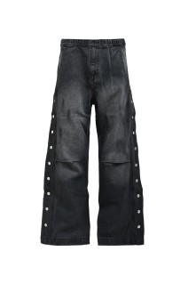 COATING SIDE BUTTON DENIM PANTS / BLACK (BR25AW-P1016)