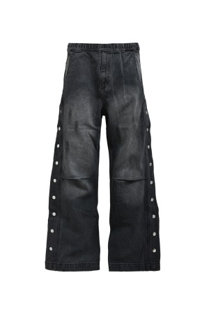 COATING SIDE BUTTON DENIM PANTS / BLACK (BR25AW-P1016)