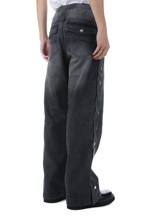 COATING SIDE BUTTON DENIM PANTS / BLACK (BR25AW-P1016) | セレクト