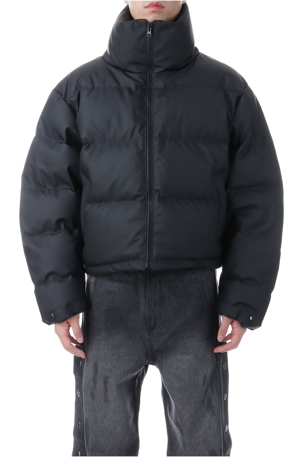 FAUX LEATHER MATTE DOWN JACKET / BLACK (BR25AW-O0015) | セレクト