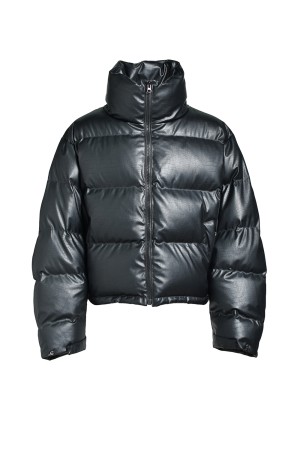 FAUX LEATHER MATTE CROCODILE DOWN JACKET / BLACK (BR25AW-O0021)