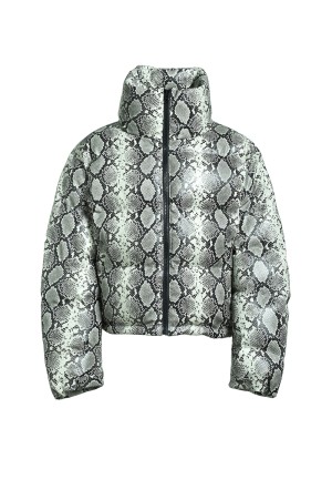 FAUX LEATHER SNAKE DOWN JACKET / GREY SNAKE (BR25AW-O0025)