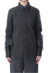 Long Sleeve Tulle Shirt -Gray (CB-25168A)
