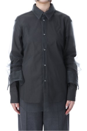 Long Sleeve Tulle Shirt -Gray (CB-25168A)
