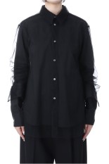 Long Sleeve Tulle Shirt -Black (CB-25168A)