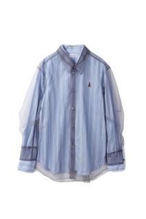 Long Sleeve Tulle Shirt -Blue (CB-25168B)