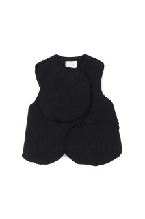 Floral Jacquard Rounded Down Vest - BLACK (MM25FW-JK013)