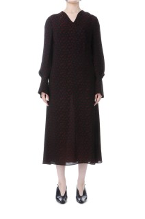 Cupro Triacetate Floral Jacquard Dress- BLACK (MM25FW-DR022)