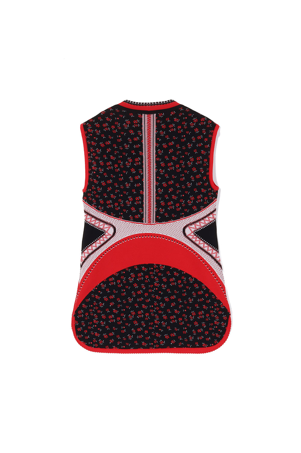 Floral Jacquard Sleeveless Knitted Top- BLACK (MM25FW-KN026