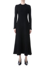 Shirring Jersey Jacquard Dress - BLACK (MM25FW-JS038)