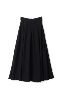 Shirring Jersey Jacquard Flare Skirt - BLACK (MM25FW-JS041)