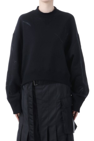 Floral Motif Embroidered Sweatshirts- BLACK (MM25FW-JS071)