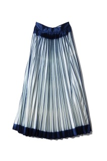 Itajime Shibori Pleated Skirt - NAVY (MM25FW-SK081)
