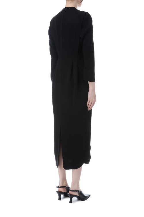 Triacetate Georgette V-Neck Dress- BLACK (MM25FW-DR108) | セレクト