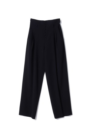 Acetate Polyester High Waisted Trousers- BLACK (MM25FW-PT117)