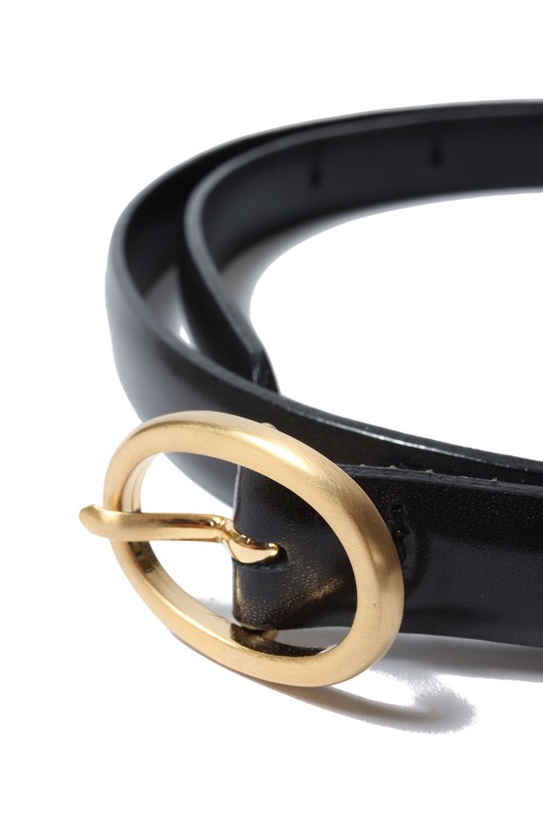 Cow Hide Leather Narrow Belt- BLACK (MM25FW-AC306) | セレクト
