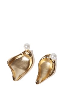 Organic motif Brass Earrings - GOLD (MM25FW-AC309)