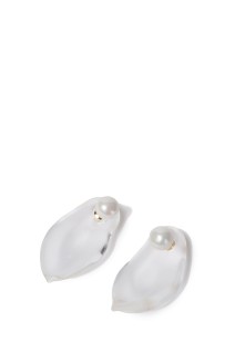 Organic motif Glass Earrings - CLEAR (MM25FW-AC310)