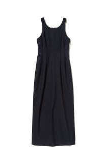 TENSE WOOL DOUBLE CLOTH SLEEVELESS DRESS - DARK NAVY (A25AD04WP)