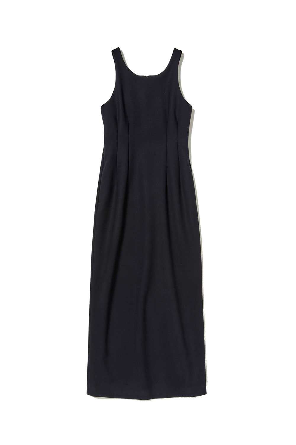 TENSE WOOL DOUBLE CLOTH SLEEVELESS DRESS - DARK NAVY (A25AD04WP
