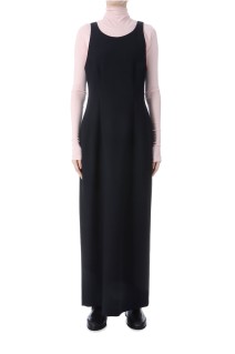 TENSE WOOL DOUBLE CLOTH SLEEVELESS DRESS - DARK NAVY (A25AD04WP)