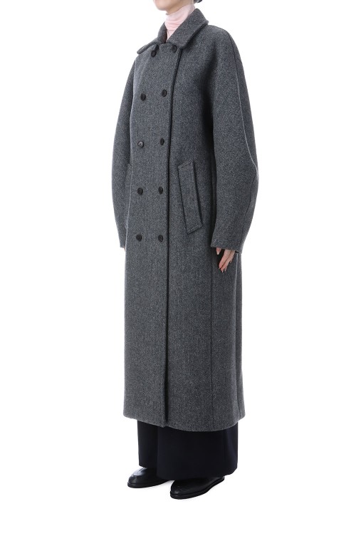 オーラリー SHETLAND WOOL DOUBLE-BREASTED COAT オーラリー SHETLAND WOOL DOUBLE-BREASTED COAT Auralee Shetland