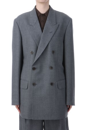 BLUEFACED WOOL DOUBLE-BREASTED JACKET - GRAY STRIPE (A25AJ04BS)