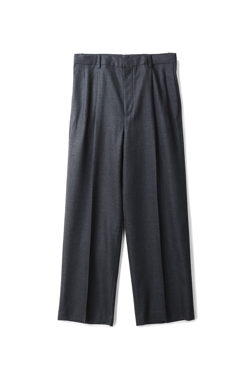 SUPER LIGHT WOOL TWO-TUCK SLACKS - TOP CHARCOAL (A25AP05OS