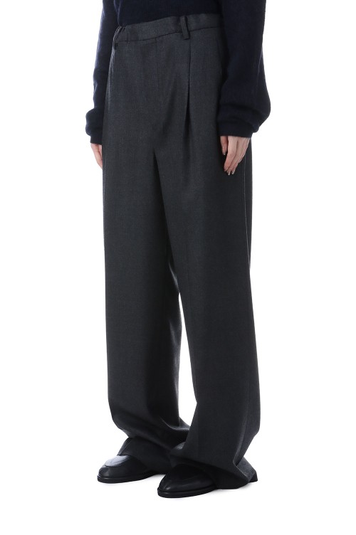 SUPER LIGHT WOOL TWO-TUCK SLACKS - TOP CHARCOAL (A25AP05OS