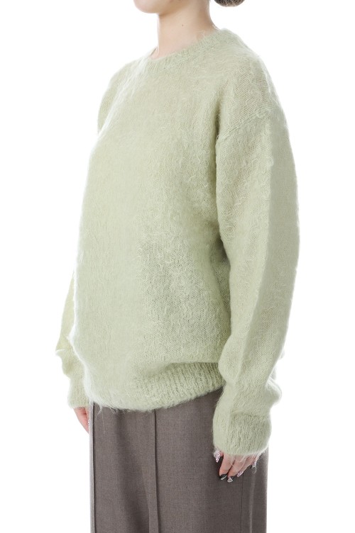 BRUSHED SUPER KID MOHAIR KNIT P/O - LIGHT KHAKI (A25AP04KM