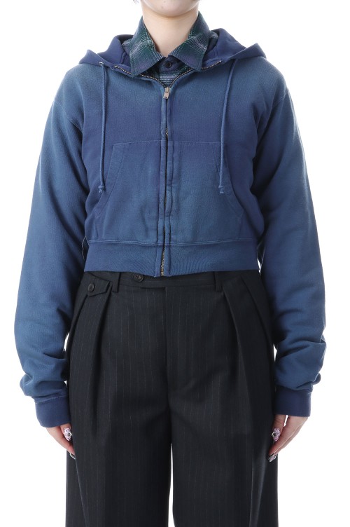 トップス PRODUCT DYED SWEAT ZIP PARKA LIGTH NAVY PRODUCT DYED PIMA LIGHT SWEAT ZIP PARKA - LIGHT NAVY