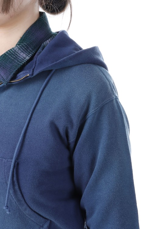 PRODUCT DYED PIMA LIGHT SWEAT ZIP PARKA - LIGHT NAVY (A25AP03MS