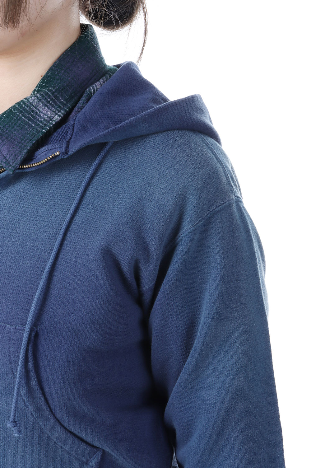 PRODUCT DYED PIMA LIGHT SWEAT ZIP PARKA - LIGHT NAVY (A25AP03MS