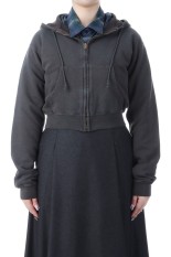 PRODUCT DYED PIMA LIGHT SWEAT ZIP PARKA - INK BLACK (A25AP03MS)