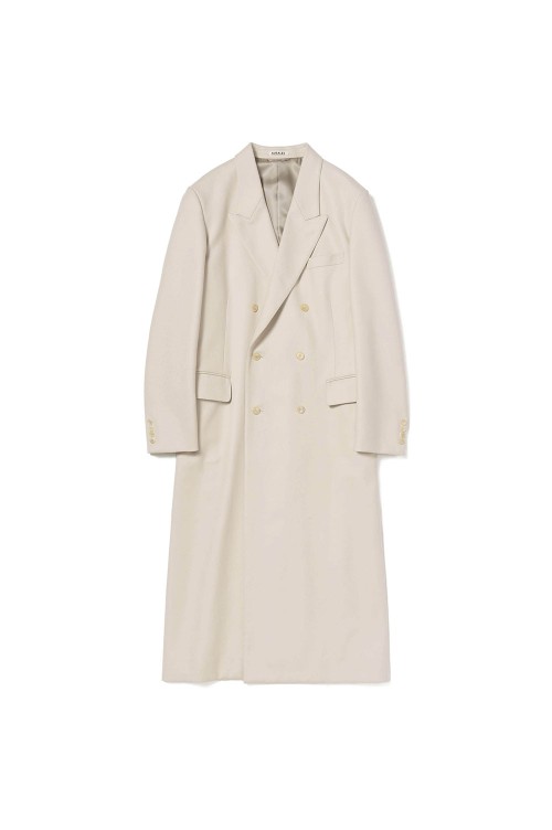 LIGHT MELTON CHESTERFIELD COAT - CREAM BEIGE (A25AC05LM