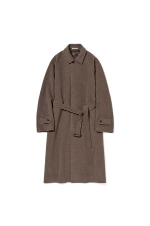 SUPER FINE WOOL MOSSER SOUTIEN COLLAR COAT - TOP BROWN (A25AC04WM)